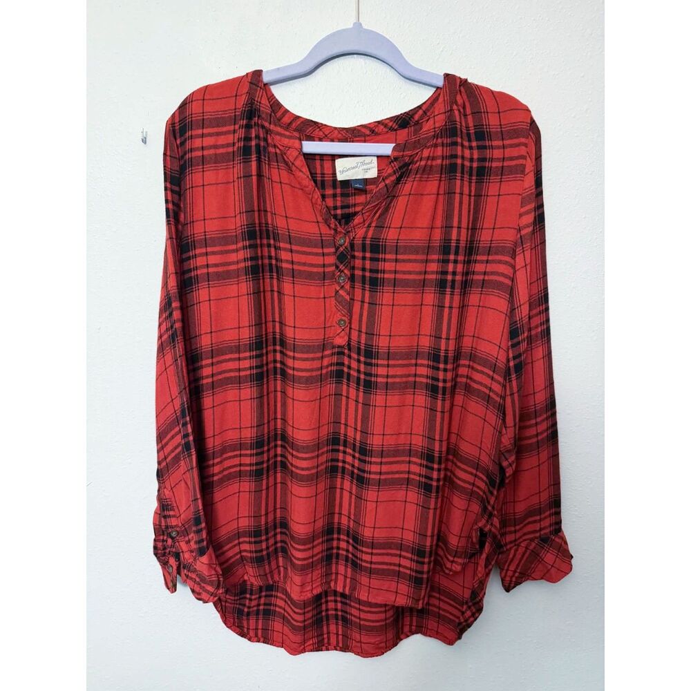 Universal Thread Red Plaid Shirt Tunic